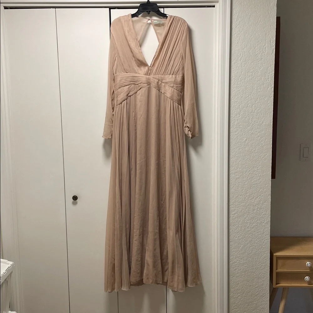 ASOS Bridesmaid ruched waist maxi dress with long sleeves - Picture 4 of 10